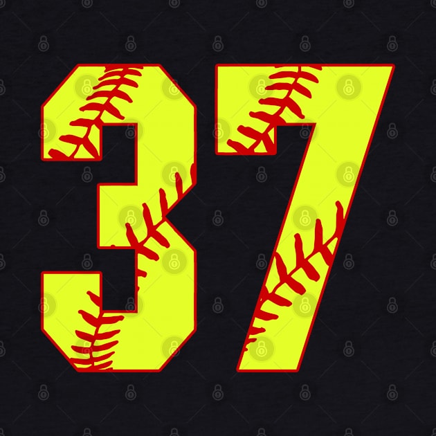 Fastpitch Softball Number 37 #37 Softball Shirt Jersey Uniform Favorite Player Biggest Fan by TeeCreations